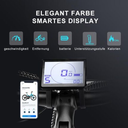 27M204 E-Bike, Elektrofahrrad 27.5'' Trekkingrad E-Cityrad mit 36V 13Ah Lithium-Akku für Lange Reichweite bis 100KM, 250W Motor, EU-konformes mit App