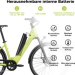 DERUIZ Quartz E-Bike Damen 28 Zoll Tiefeinsteiger, 8-Gang, 48V 13.4Ah Akku, bis zu 161 km, 55Nm Drehmoment, Hydraulische Scheibenbremsen, App, City & Trekking Elektrofahrrad für Damen & Herren