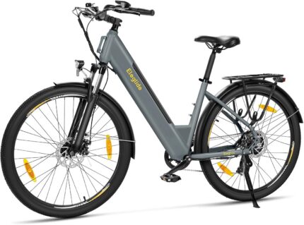Eleglide T1 Step-Thru E-Bike, Elektrofahrrad 27.5'' Trekkingrad E-Cityrad mit 36V 13Ah Lithium-Akku bis zu 100KM Lange Range, 250W Motor, EU-konformes E Bike, LCD Display