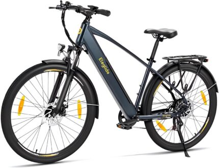 Eleglide E-Bike, T1 Elektrofahrrad 27.5'' Trekking E-Cityrad mit 13Ah Akku, 100KM Lang Range, 250W Motor, 7 Gäng E-Mountainbike für Damen und Herren, Doppelscheibenbremsen