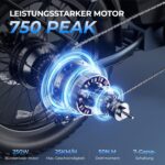 Touroll S3 Pro E-Bike Klapprad mit 1296Wh Akku, 65km-195km Reichweite, 20''x3.0'' Fat Tire Elektrofahrrad Herren Damen, 250W Motor, 50Nm Drehmoment, Ebike mit Gepäckträger, StVZO Konfor