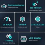 HITWAY 27,5"/28" E Bike, Elektrofahrrad Trekkingrad E-Bike Herren Damen mit 36V 13AH Akku, 250W Hinterradmotor/Mittelmotor, E-Fahrrad mit 7-Gang, Pedelec Citybike EBike für Erwachsene