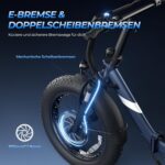 Touroll S3 Pro E-Bike Klapprad mit 1296Wh Akku, 65km-195km Reichweite, 20''x3.0'' Fat Tire Elektrofahrrad Herren Damen, 250W Motor, 50Nm Drehmoment, Ebike mit Gepäckträger, StVZO Konfor