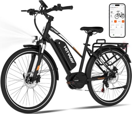 HITWAY 27,5"/28" E Bike, Elektrofahrrad Trekkingrad E-Bike Herren Damen mit 36V 13AH Akku, 250W Hinterradmotor/Mittelmotor, E-Fahrrad mit 7-Gang, Pedelec Citybike EBike für Erwachsene