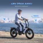 Touroll S3 Pro E-Bike Klapprad mit 1296Wh Akku, 65km-195km Reichweite, 20''x3.0'' Fat Tire Elektrofahrrad Herren Damen, 250W Motor, 50Nm Drehmoment, Ebike mit Gepäckträger, StVZO Konfor