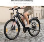 Eleglide E-Bike, T1 Elektrofahrrad 27.5'' Trekking E-Cityrad mit 13Ah Akku, 100KM Lang Range, 250W Motor, 7 Gäng E-Mountainbike für Damen und Herren, Doppelscheibenbremsen