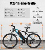 VARUN E Bike, 27.5 Zoll Ebike Herren Damen mit 48V 13Ah (624 Wh) Akku, Bis zu 120 KM, 55Nm 250W Motor, 21-Gang E-Bike Mountainbike mit 4 Fahrmodi, Elektrofahrrad Herren Damen für Pendeln, Bergig